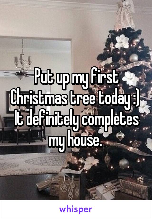 Put up my first Christmas tree today :) 
It definitely completes my house. 