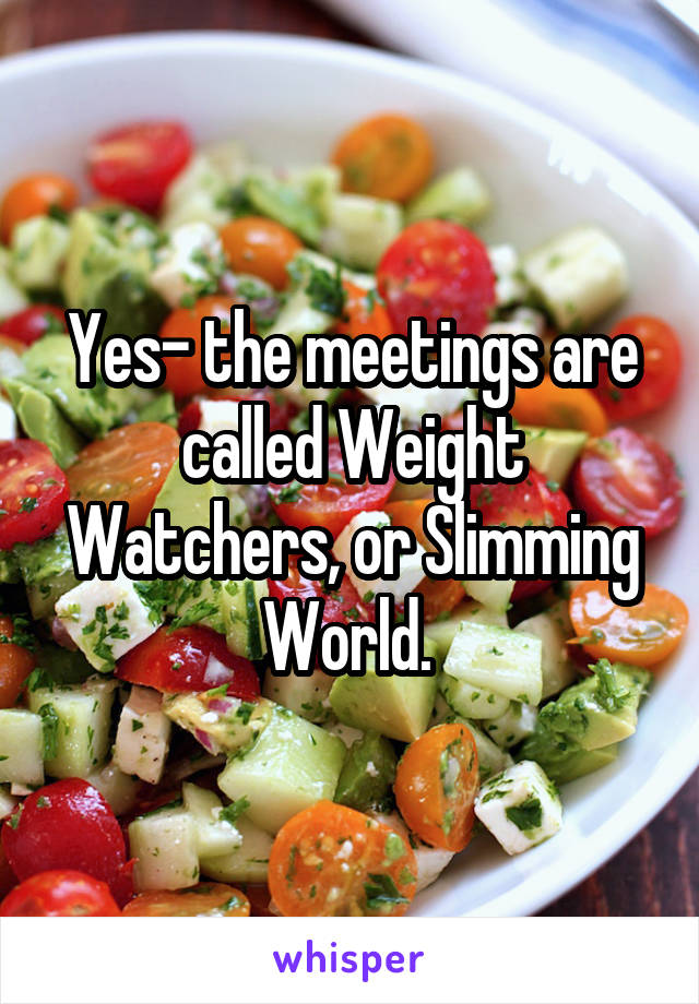 Yes- the meetings are called Weight Watchers, or Slimming World. 