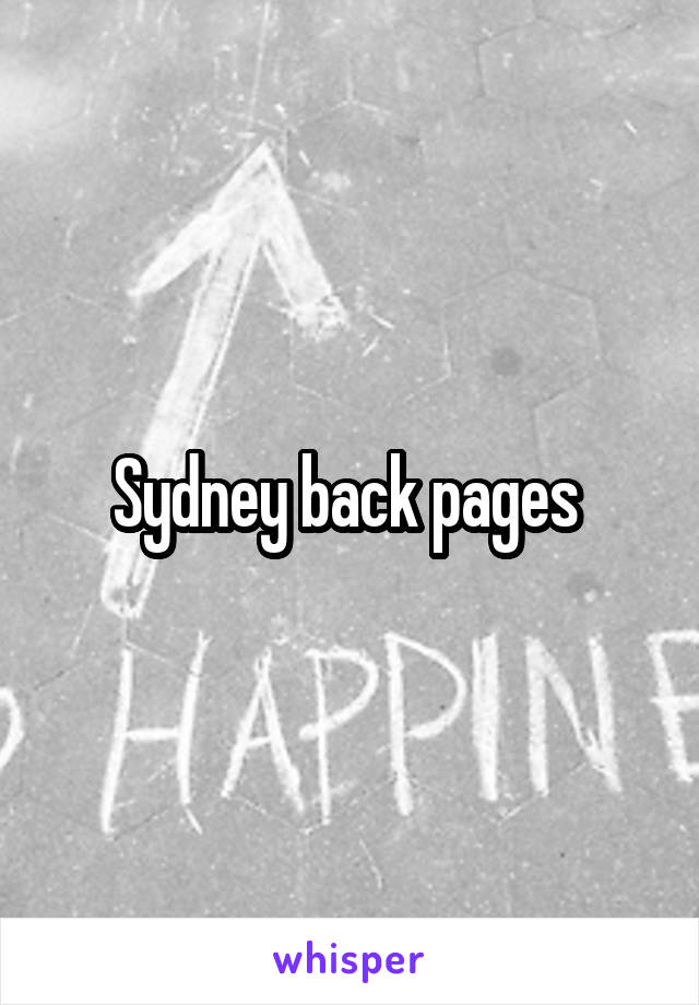 Sydney back pages 