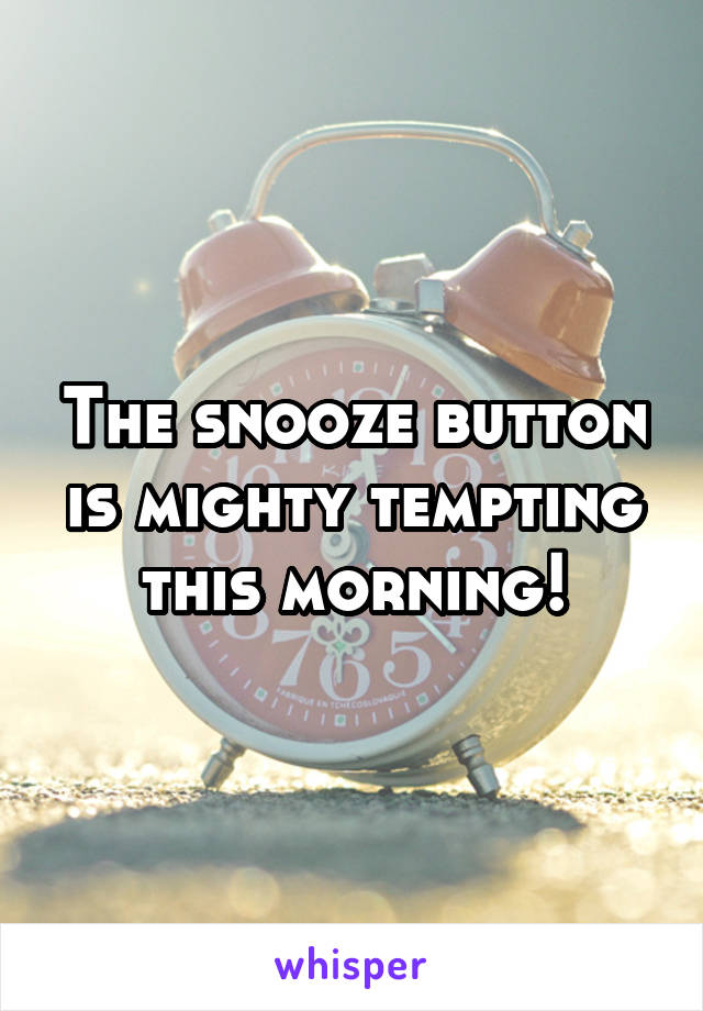 The snooze button is mighty tempting this morning!