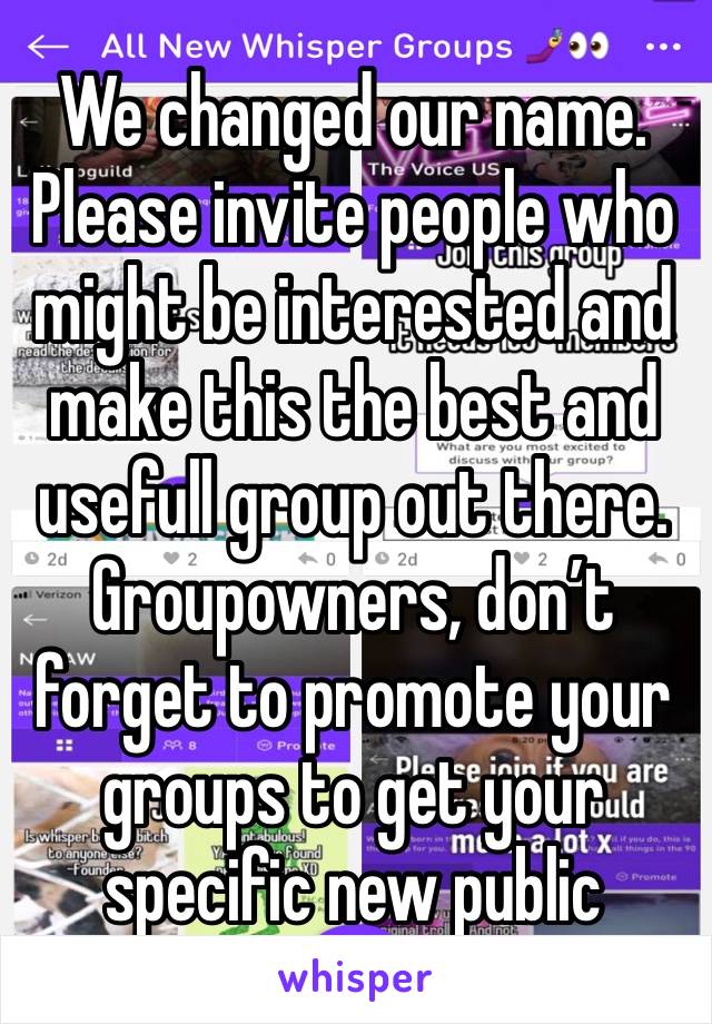 We changed our name.  Please invite people who might be interested and make this the best and usefull group out there. Groupowners, don’t forget to promote your groups to get your specific new public