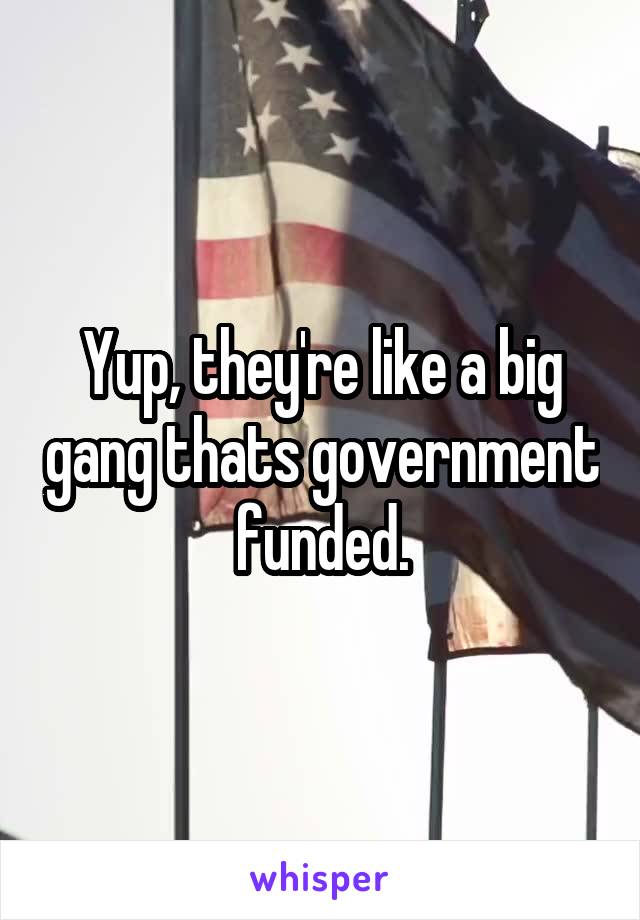 Yup, they're like a big gang thats government funded.