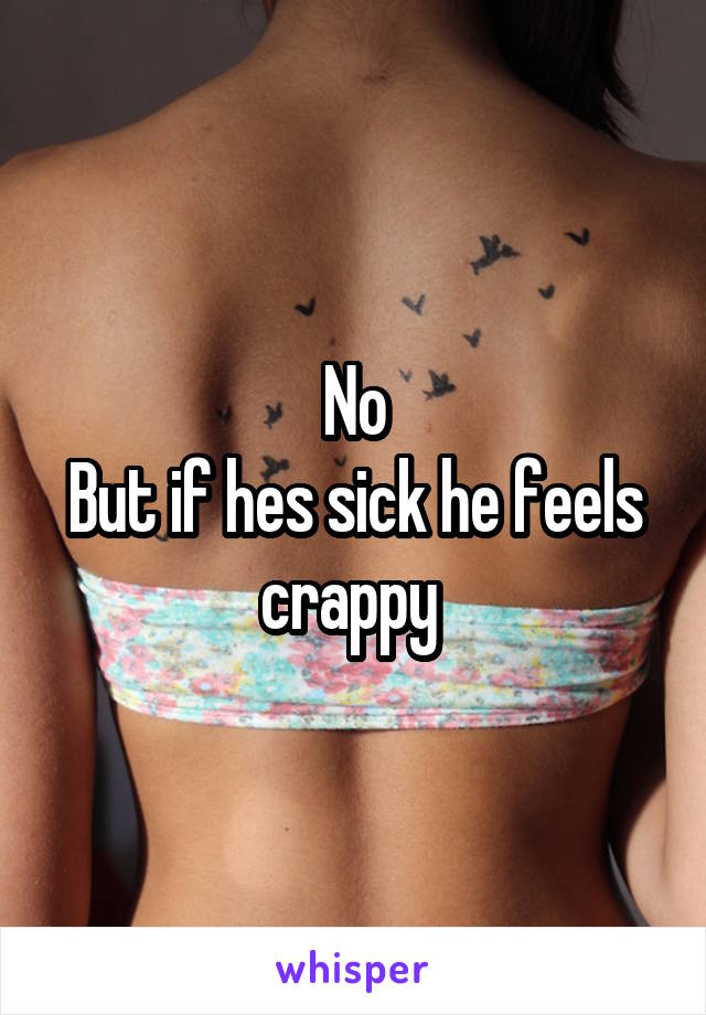 No
But if hes sick he feels crappy 
