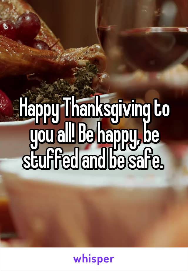 Happy Thanksgiving to you all! Be happy, be stuffed and be safe. 