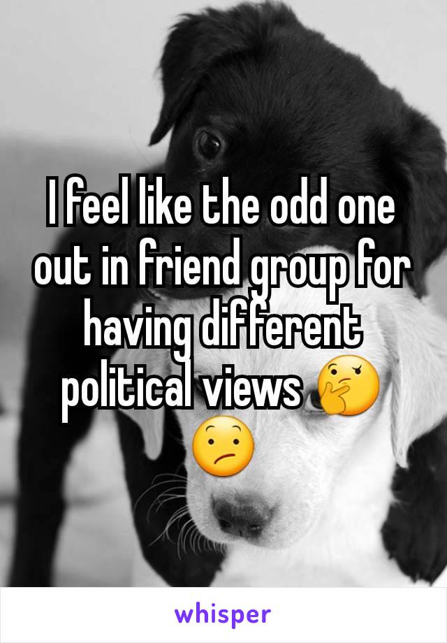 I feel like the odd one out in friend group for having different political views 🤔😕