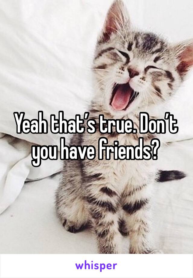 Yeah that’s true. Don’t you have friends?