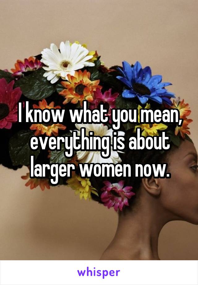 I know what you mean, everything is about larger women now.