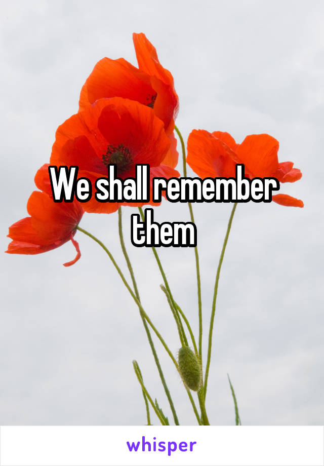 We shall remember them
