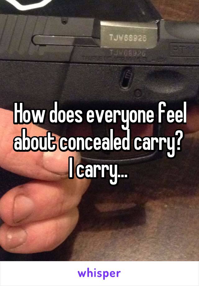 How does everyone feel about concealed carry? 
I carry... 