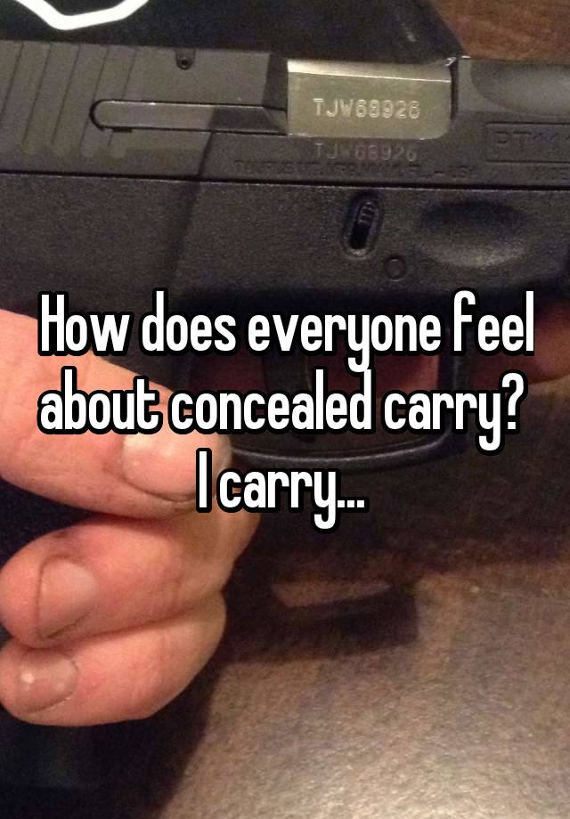 How does everyone feel about concealed carry? 
I carry... 