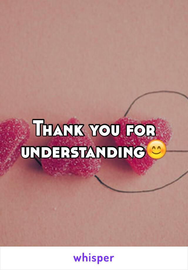 Thank you for understanding😊