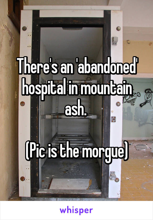 There's an 'abandoned' hospital in mountain ash. 

(Pic is the morgue)