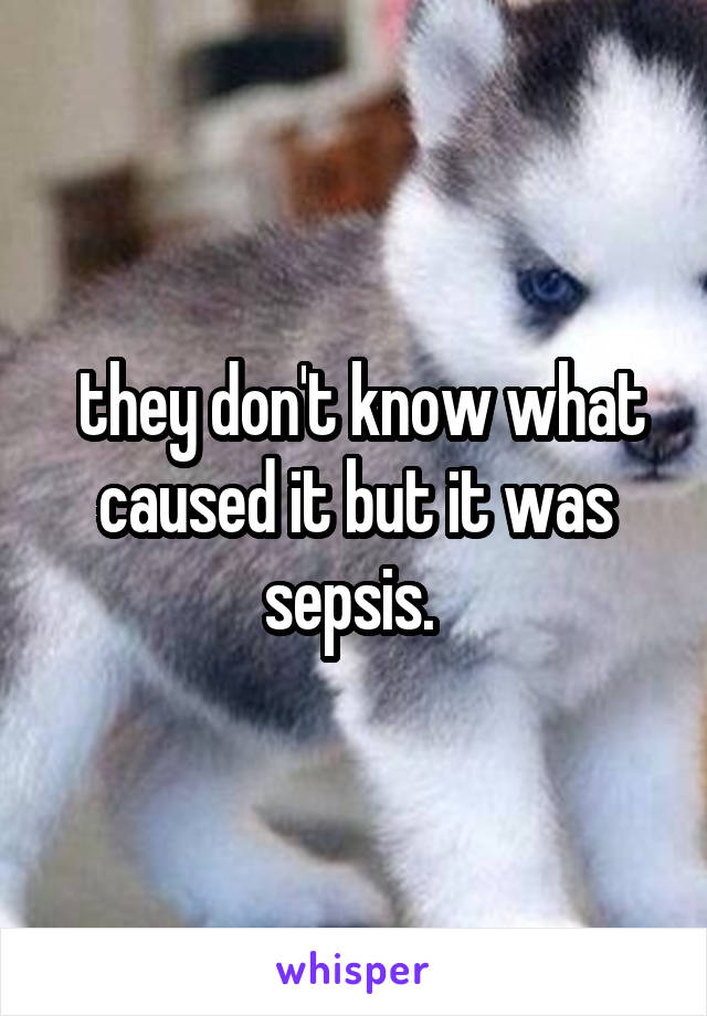  they don't know what caused it but it was sepsis. 