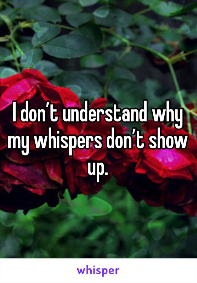 I don’t understand why my whispers don’t show up. 
