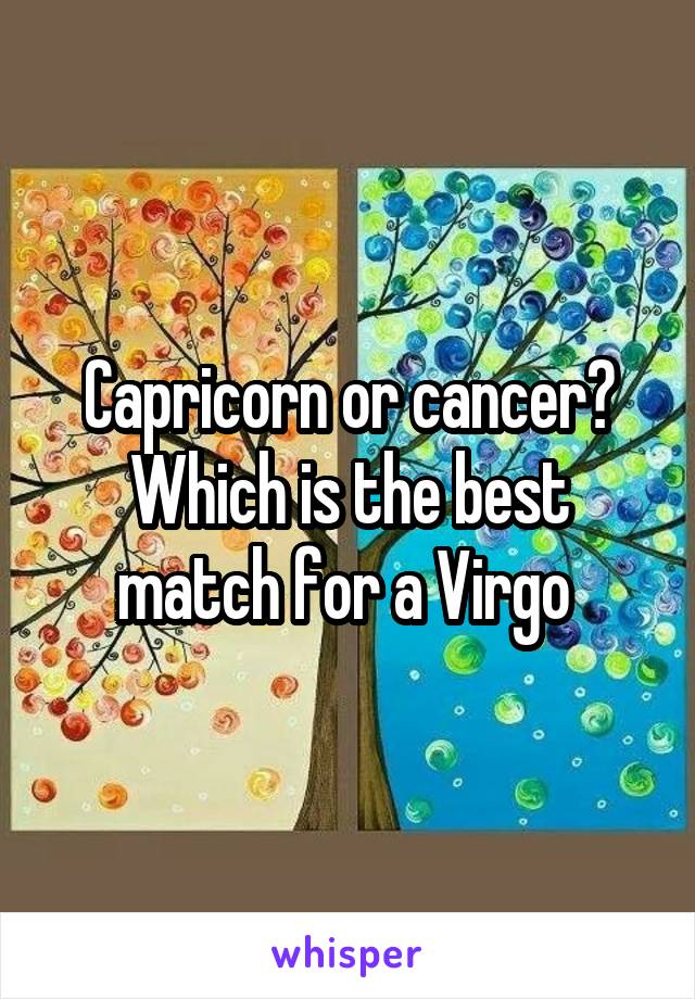 Capricorn or cancer? Which is the best match for a Virgo 