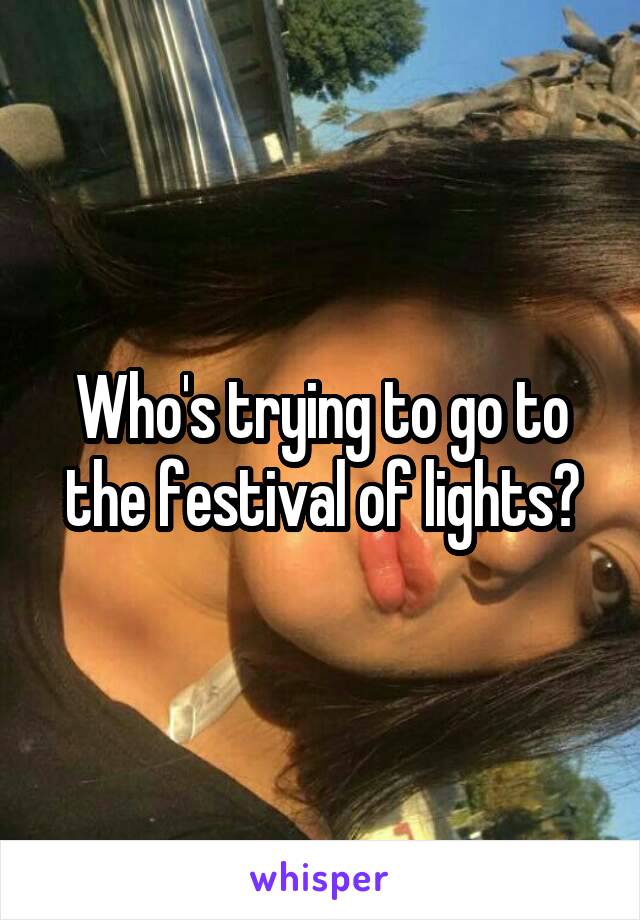 Who's trying to go to the festival of lights?