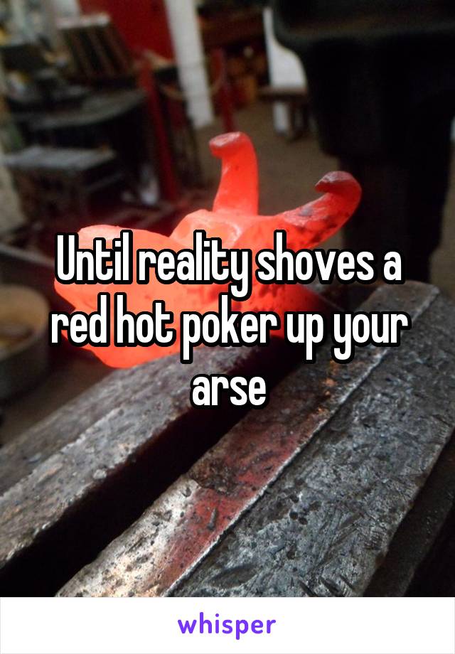 Until reality shoves a red hot poker up your arse