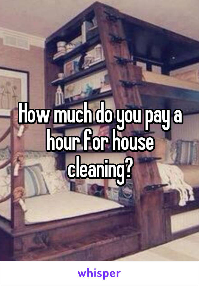 How much do you pay a hour for house cleaning?