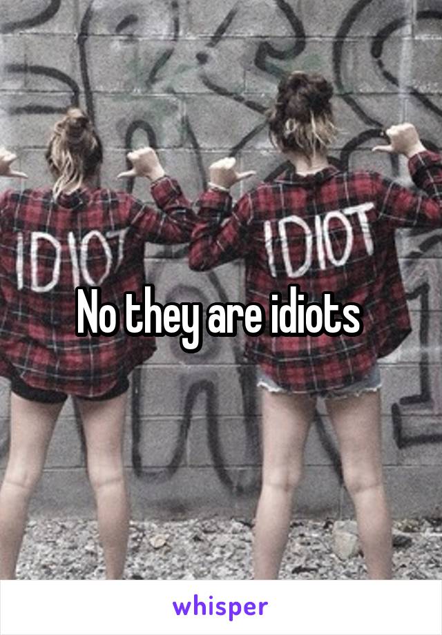 No they are idiots 