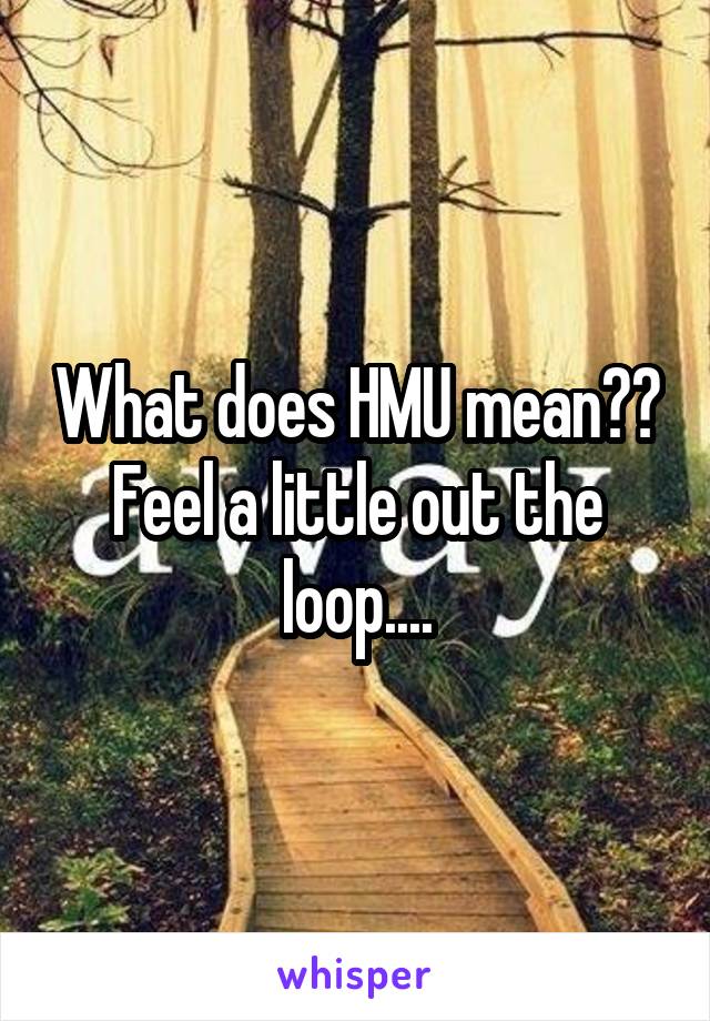 What does HMU mean?? Feel a little out the loop....