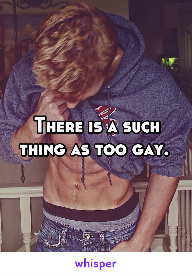 There is a such thing as too gay. 