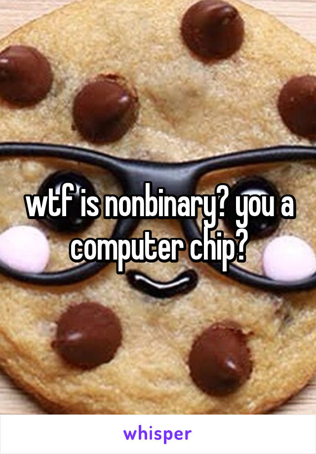 wtf is nonbinary? you a computer chip?