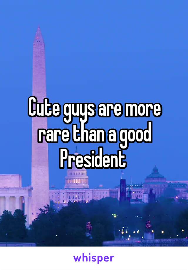 Cute guys are more rare than a good President 
