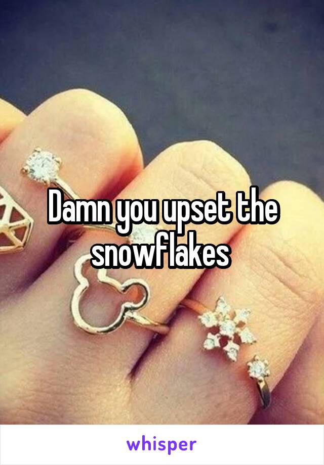 Damn you upset the snowflakes 