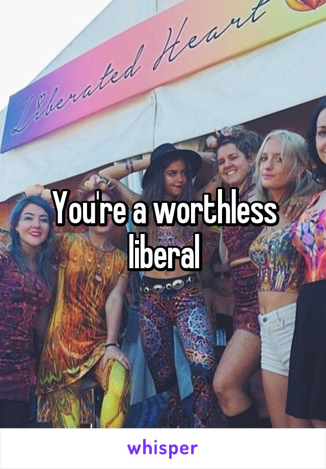 You're a worthless liberal