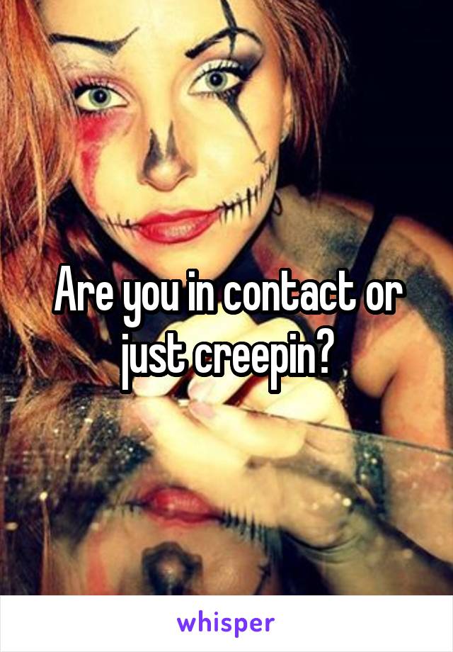 Are you in contact or just creepin?