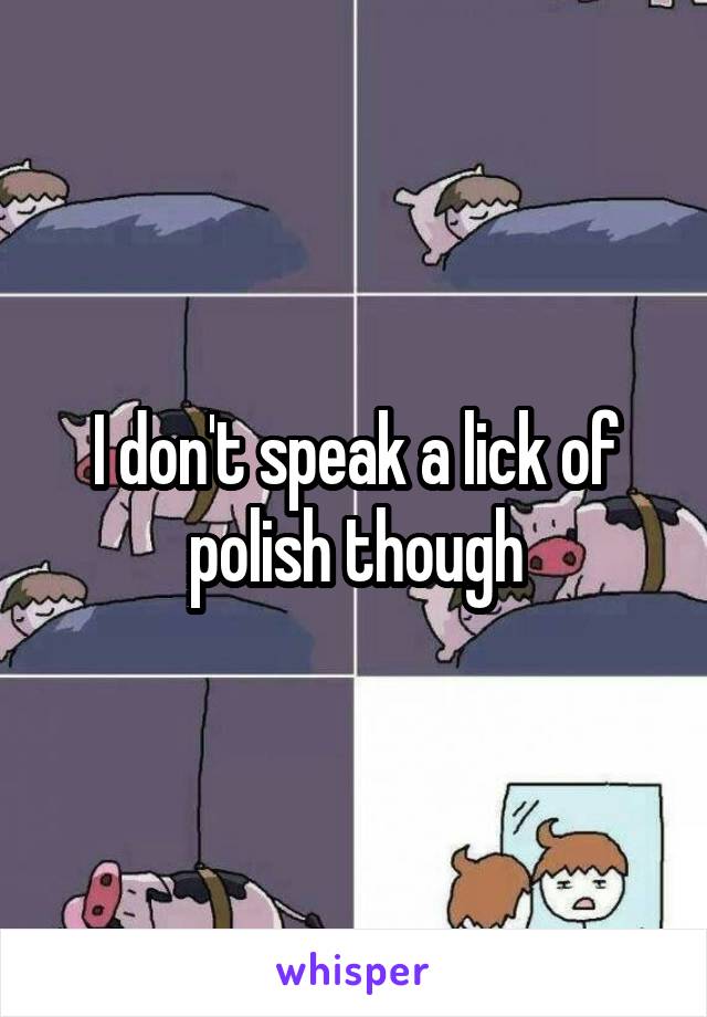 I don't speak a lick of polish though