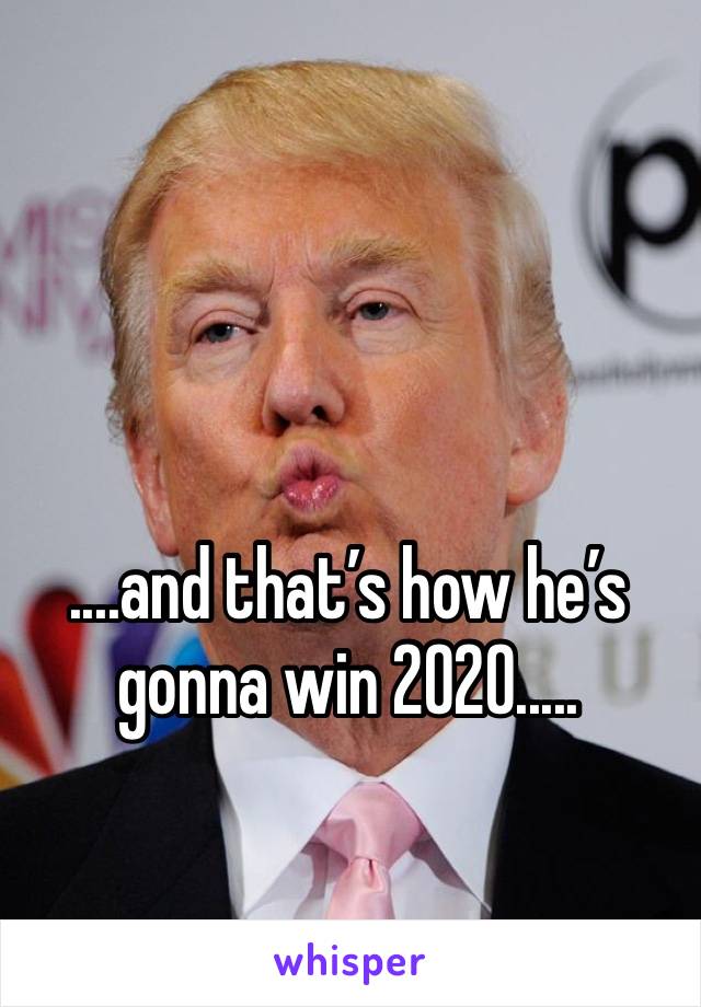 ....and that’s how he’s gonna win 2020.....