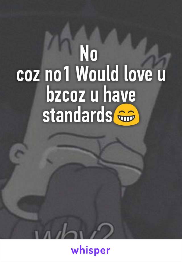 No 
coz no1 Would love u
bzcoz u have standards😁