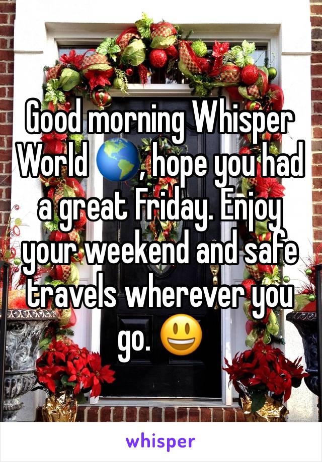 Good morning Whisper World 🌎, hope you had a great Friday. Enjoy your weekend and safe travels wherever you go. 😃