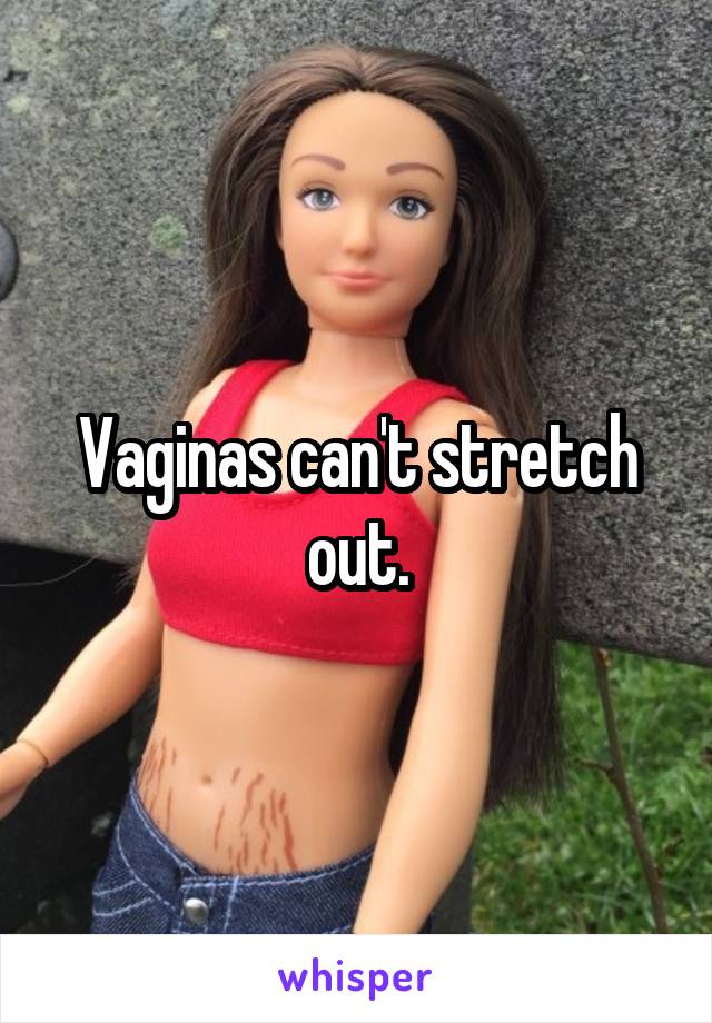 Vaginas can't stretch out.