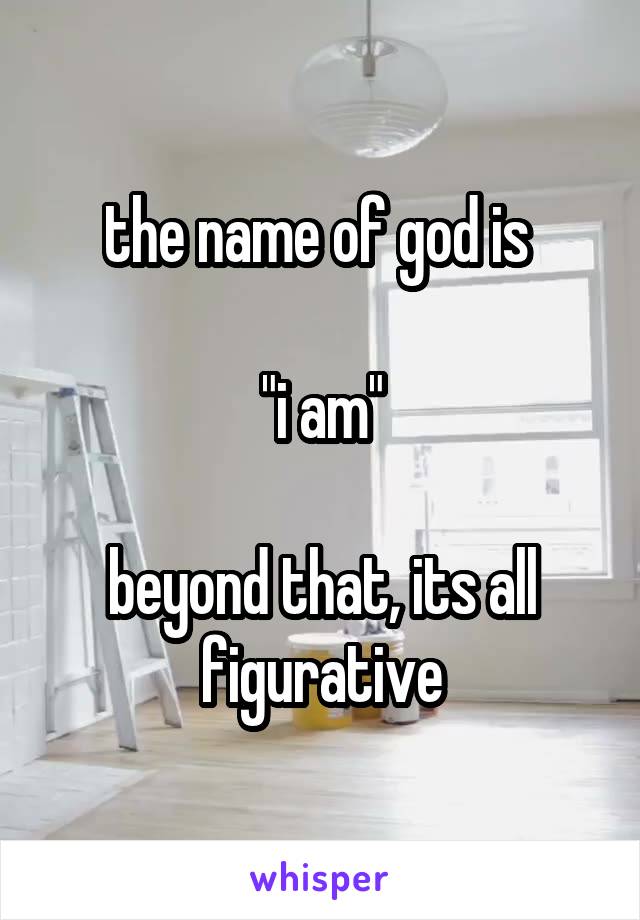 the name of god is 

"i am"

beyond that, its all figurative