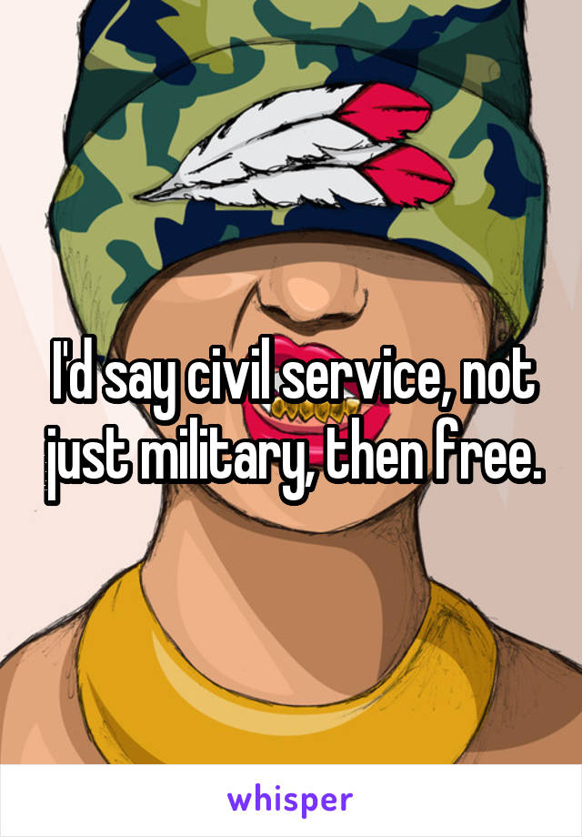 I'd say civil service, not just military, then free.