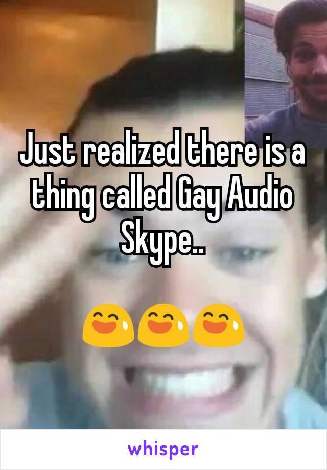 Just realized there is a thing called Gay Audio Skype..

😅😅😅