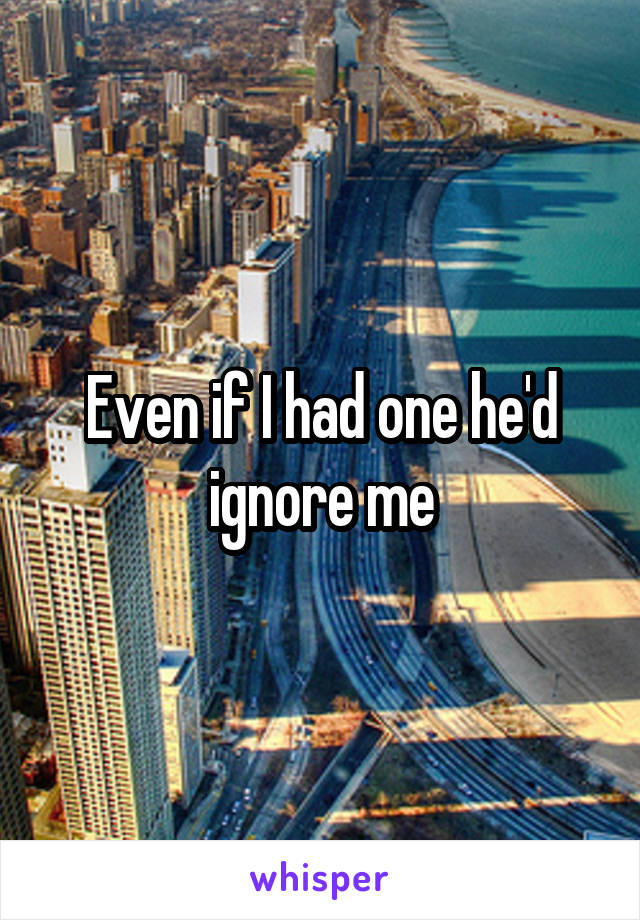 Even if I had one he'd ignore me