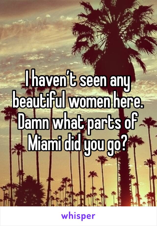 I haven’t seen any beautiful women here. Damn what parts of Miami did you go?