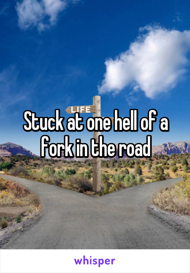 Stuck at one hell of a fork in the road