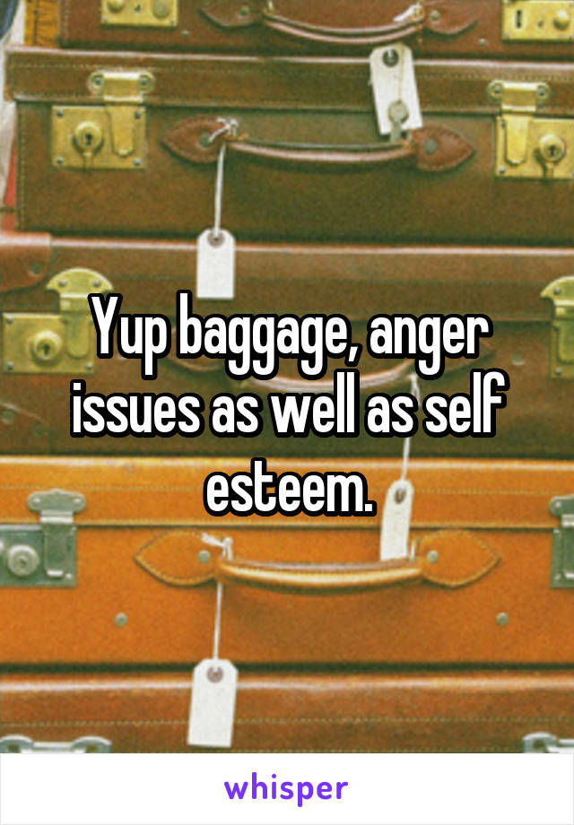 Yup baggage, anger issues as well as self esteem.