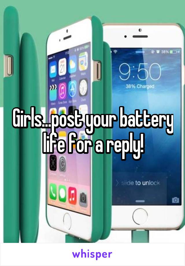 Girls...post your battery life for a reply!