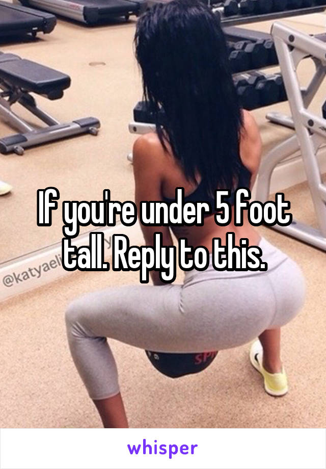 If you're under 5 foot tall. Reply to this.