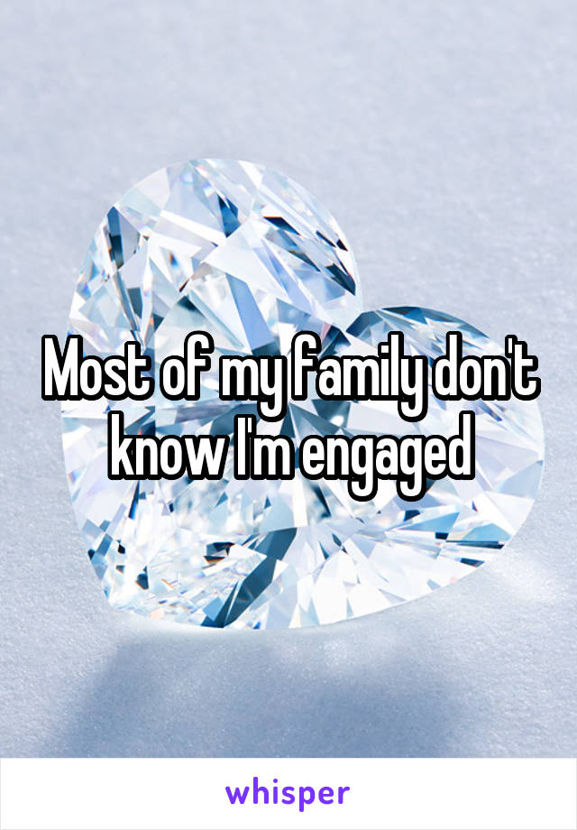 Most of my family don't know I'm engaged