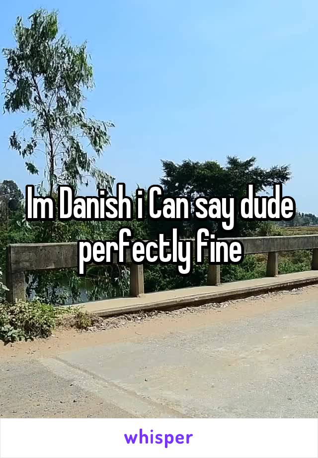 Im Danish i Can say dude perfectly fine