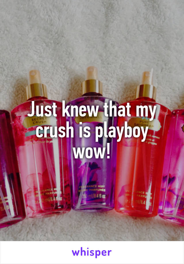 Just knew that my crush is playboy
wow!