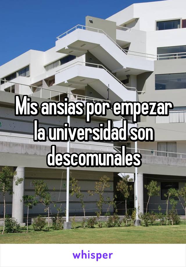 Mis ansias por empezar la universidad son descomunales