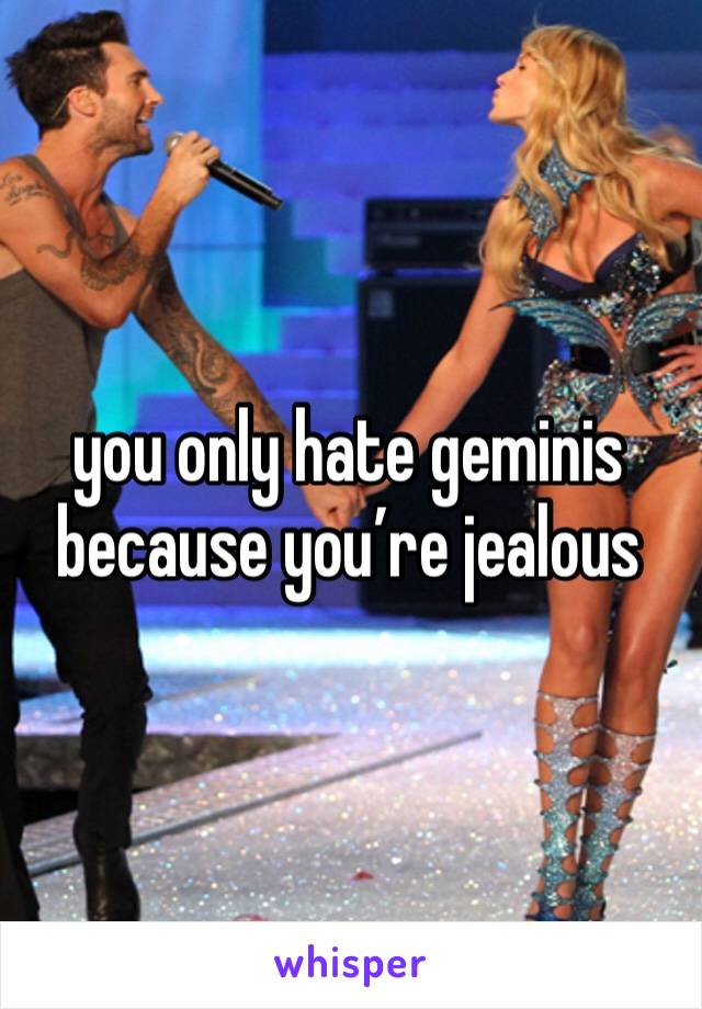 you only hate geminis because you’re jealous 