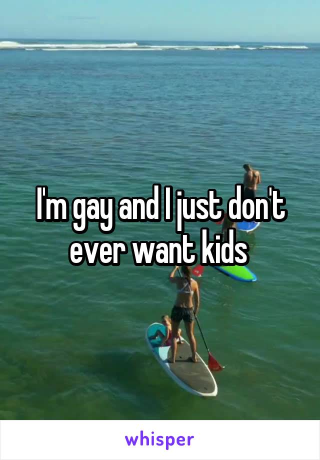 I'm gay and I just don't ever want kids 